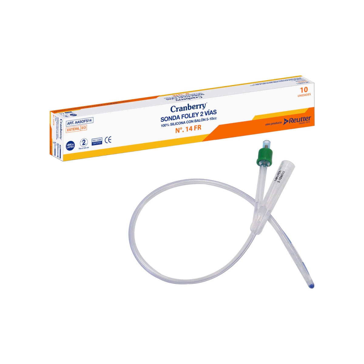 Sonda Foley 2 vías 100% silicona con balón
