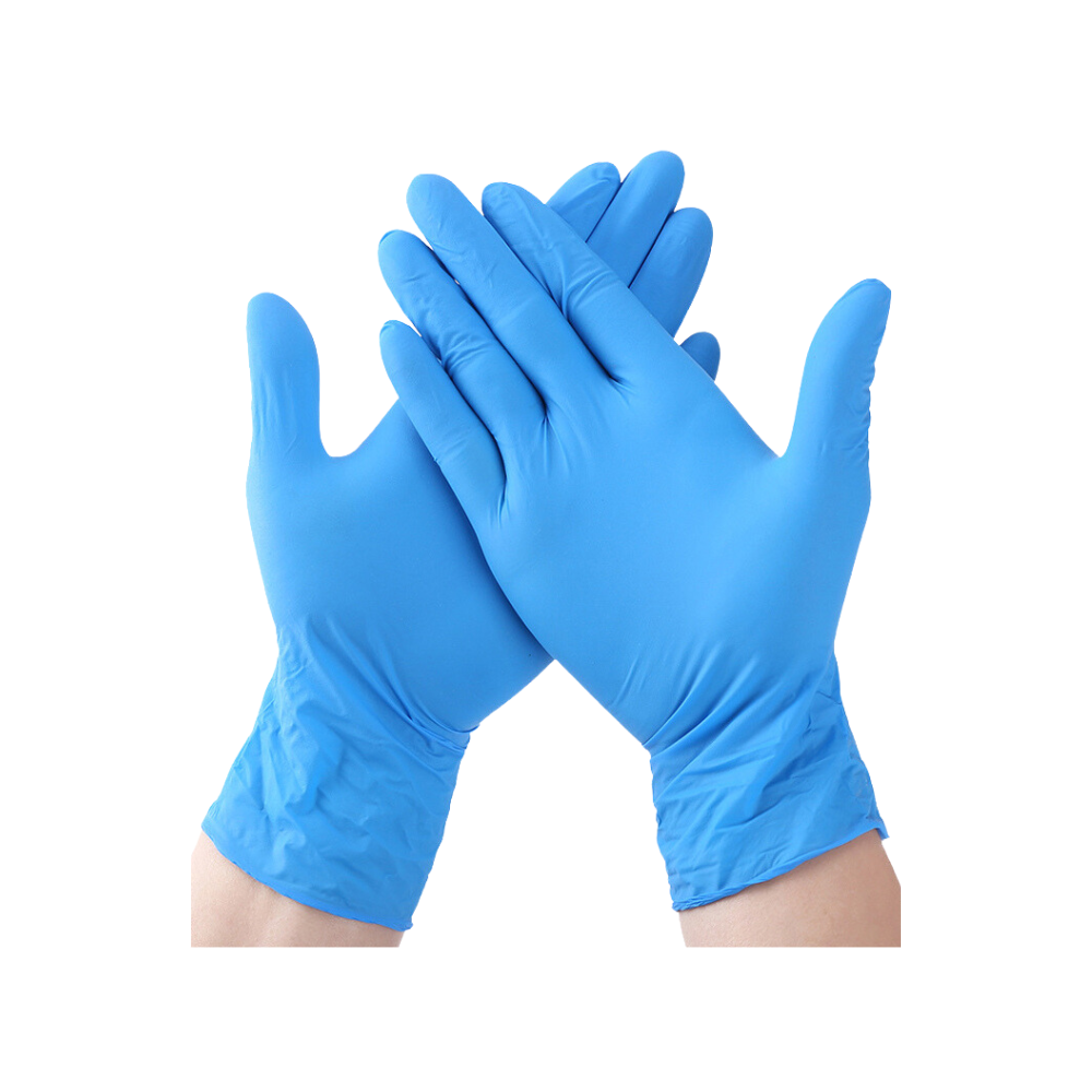 Guantes examinación nitrilo celeste