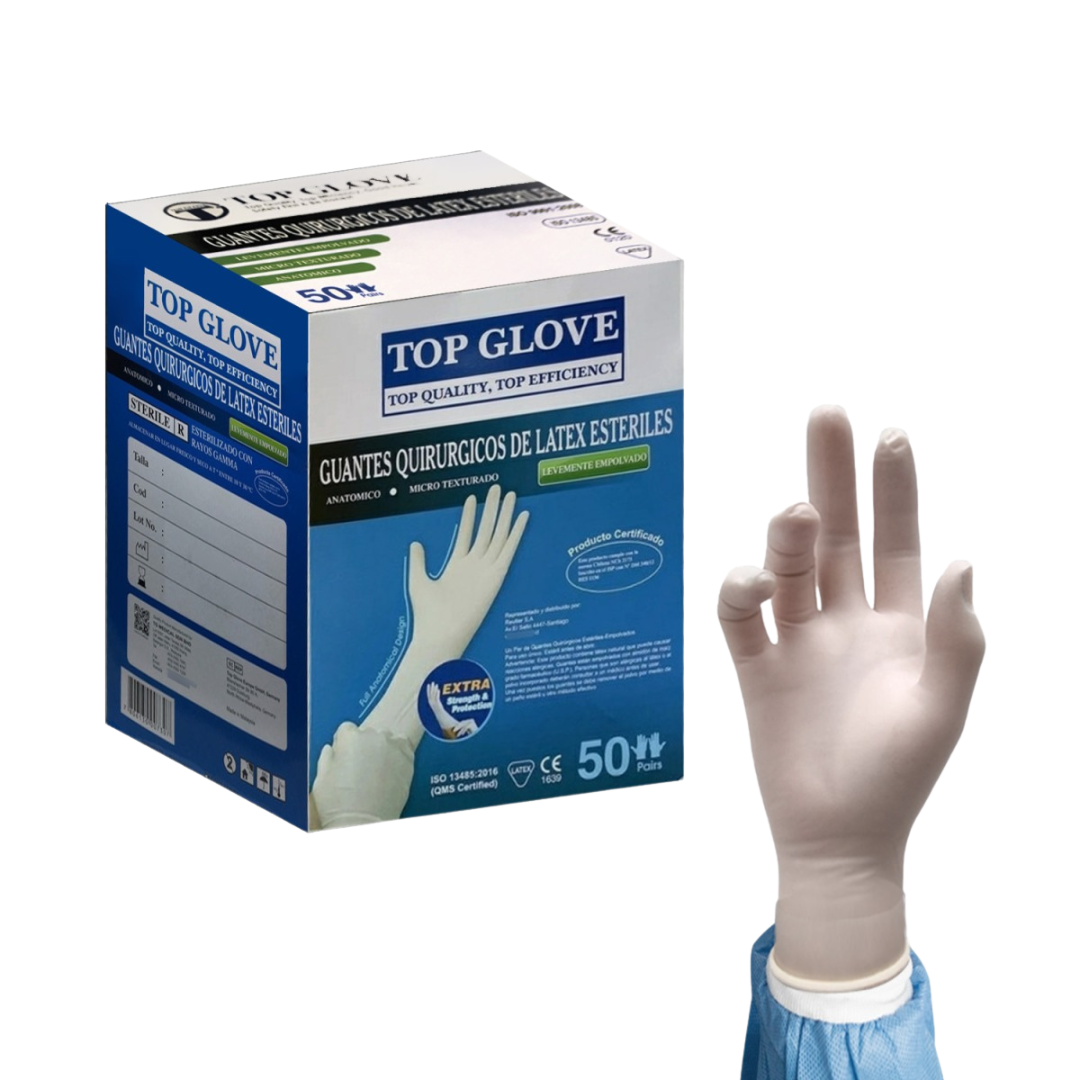 Guantes examinación látex quirúrgicos